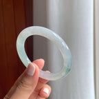 冰种飘花翡翠圆条手镯（50.5mm）（yc254044）