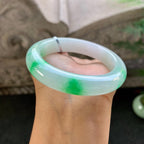 细糯种飘绿平安镯（56mm）（yc264525）