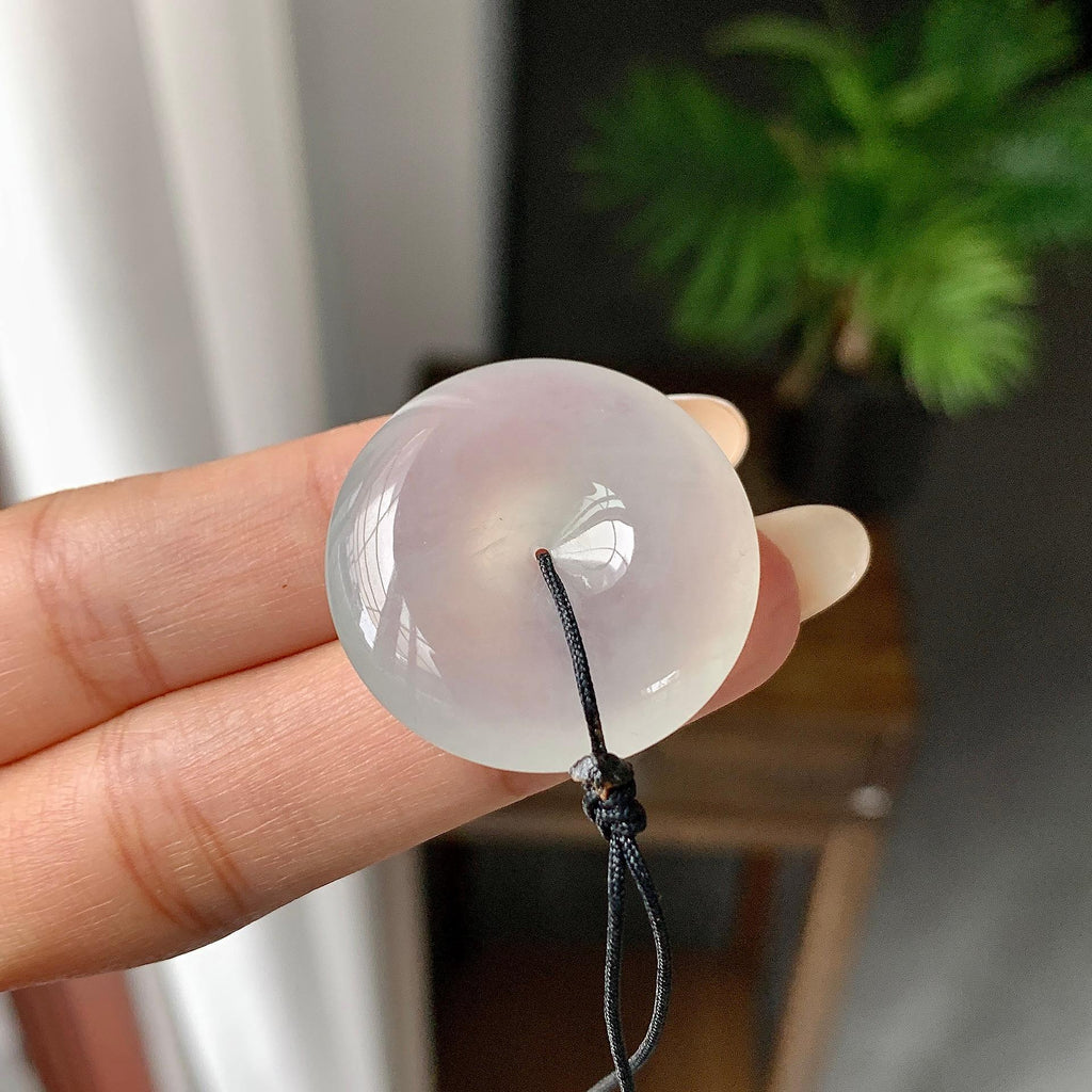 糯冰种无色平安扣吊坠（yc261151）