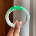糯冰带色翡翠平安镯（56.3mm）（yc284558）