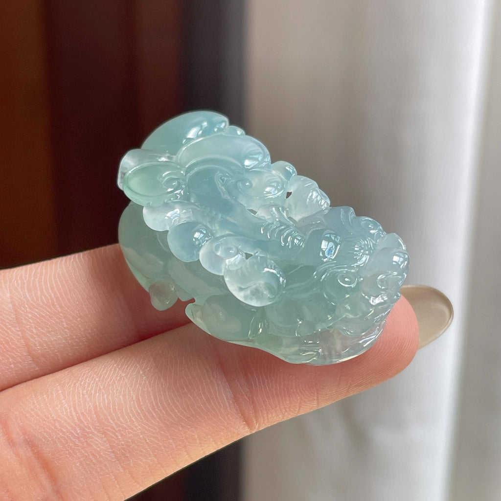 冰种蓝晴翡翠貔貅（yc487153）