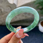 细糯种油青色正圈平安镯57圈        天然缅甸A货翡翠（yc444689）