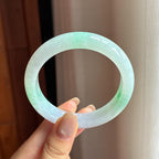 细糯种带色正圈平安镯 56圈 天然缅甸A货翡翠（yc440045）