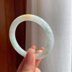 糯冰黄翡特色翡翠圆条手镯（52.7mm)（yc350442）