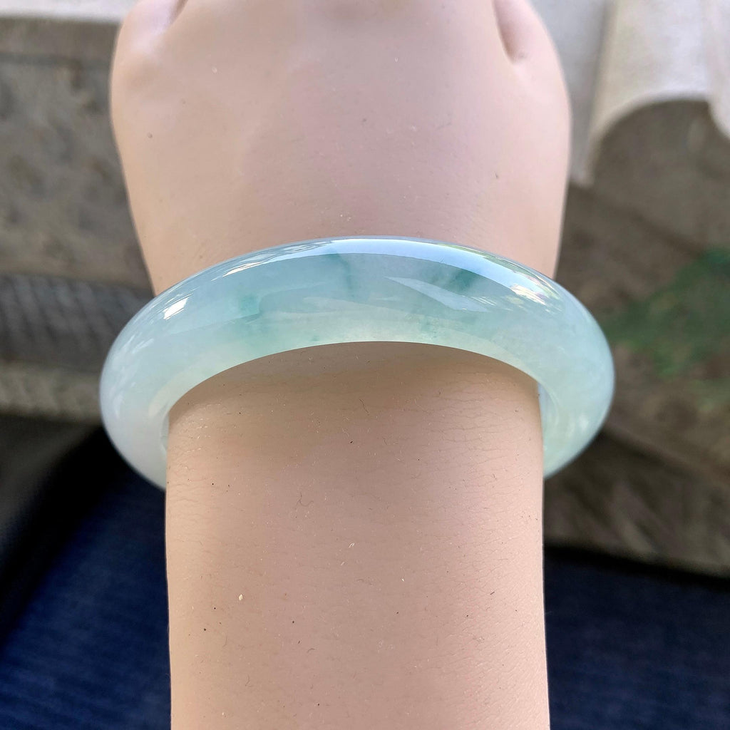 糯冰种飘花平安镯（56mm）（yc264534）