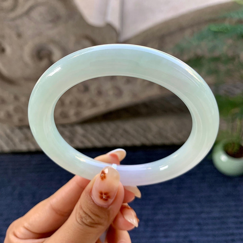 细糯种淡春彩圆条手镯（58.8mm）（yc249451）