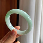 糯冰果绿翡翠平安镯（58mm）（yc373952）