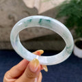 大圈口 细糯种飘花正圈平安镯59.5圈 天然缅甸A货翡翠（yc481927）