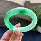 细糯种飘阳绿小宽版轮胎手镯（57.4mm）（yc233923）