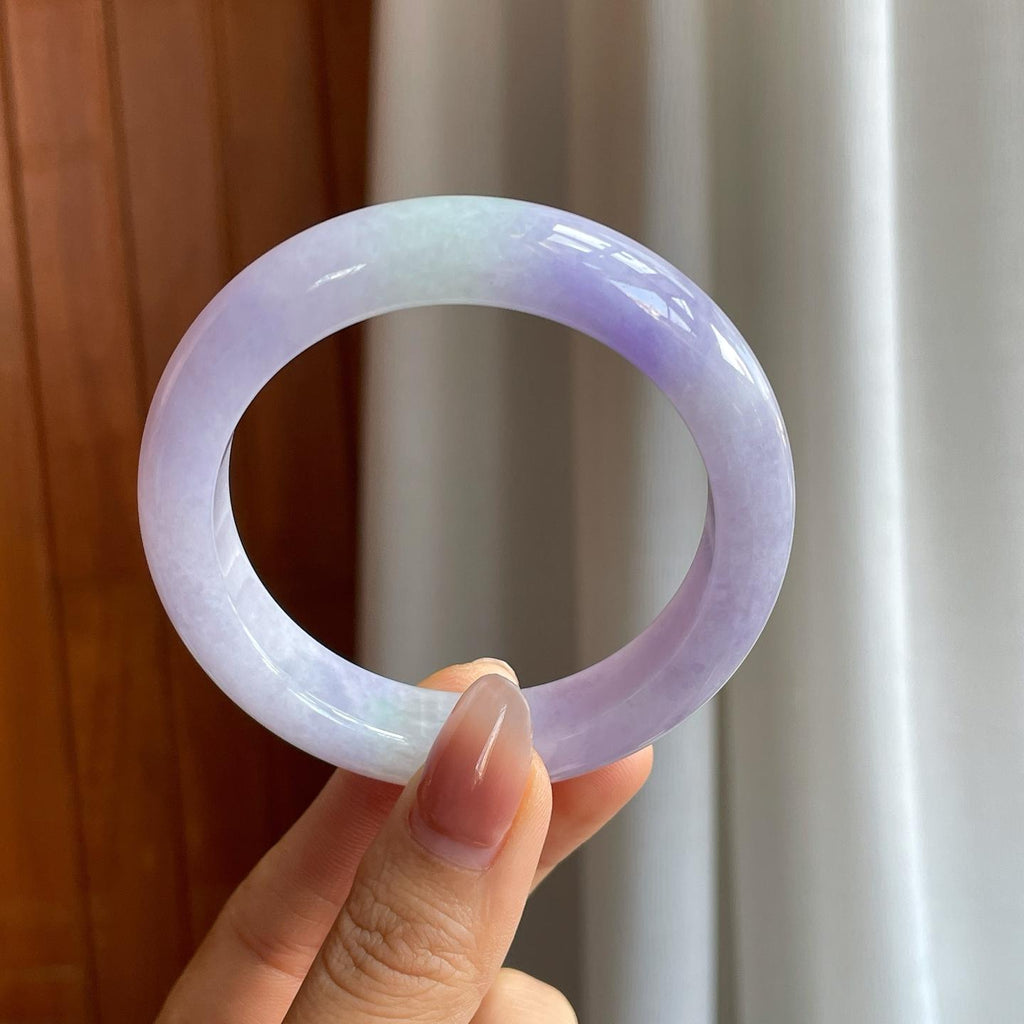 糯冰紫罗兰翡翠平安镯（54.8mm）（yc318678）