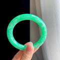 糯冰果绿满绿翡翠圆条手镯（57mm）（yc316711）
