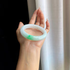 糯冰带色翡翠平安镯（57mm）（yc295066）