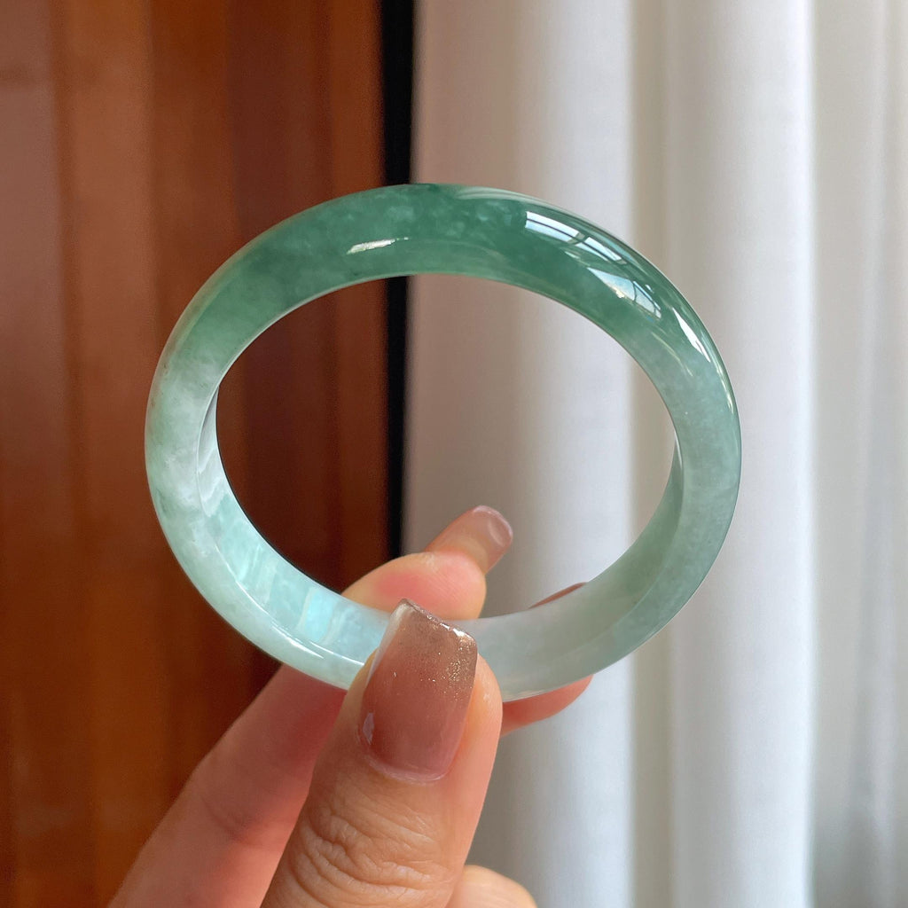 糯冰半山半水翡翠平安镯（51mm）（yc366990）