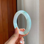 糯冰飘花翡翠平安镯（55mm)（yc374597）