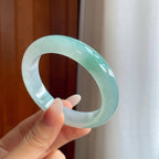 冰种飘花翡翠平安镯（55.8mm）（yc269020）