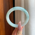 细糯冰飘花翡翠平安镯（56.5mm）（yc289405）
