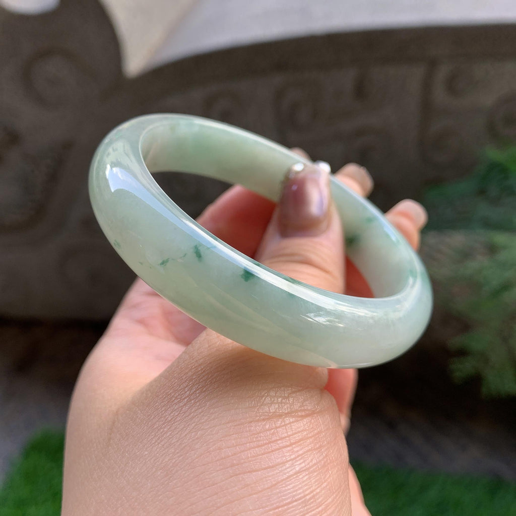 细糯种飘花平安镯（56mm）（yc293326）