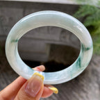 细糯种飘花正圈平安镯56.2圈         天然缅甸A货翡翠（yc389231）
