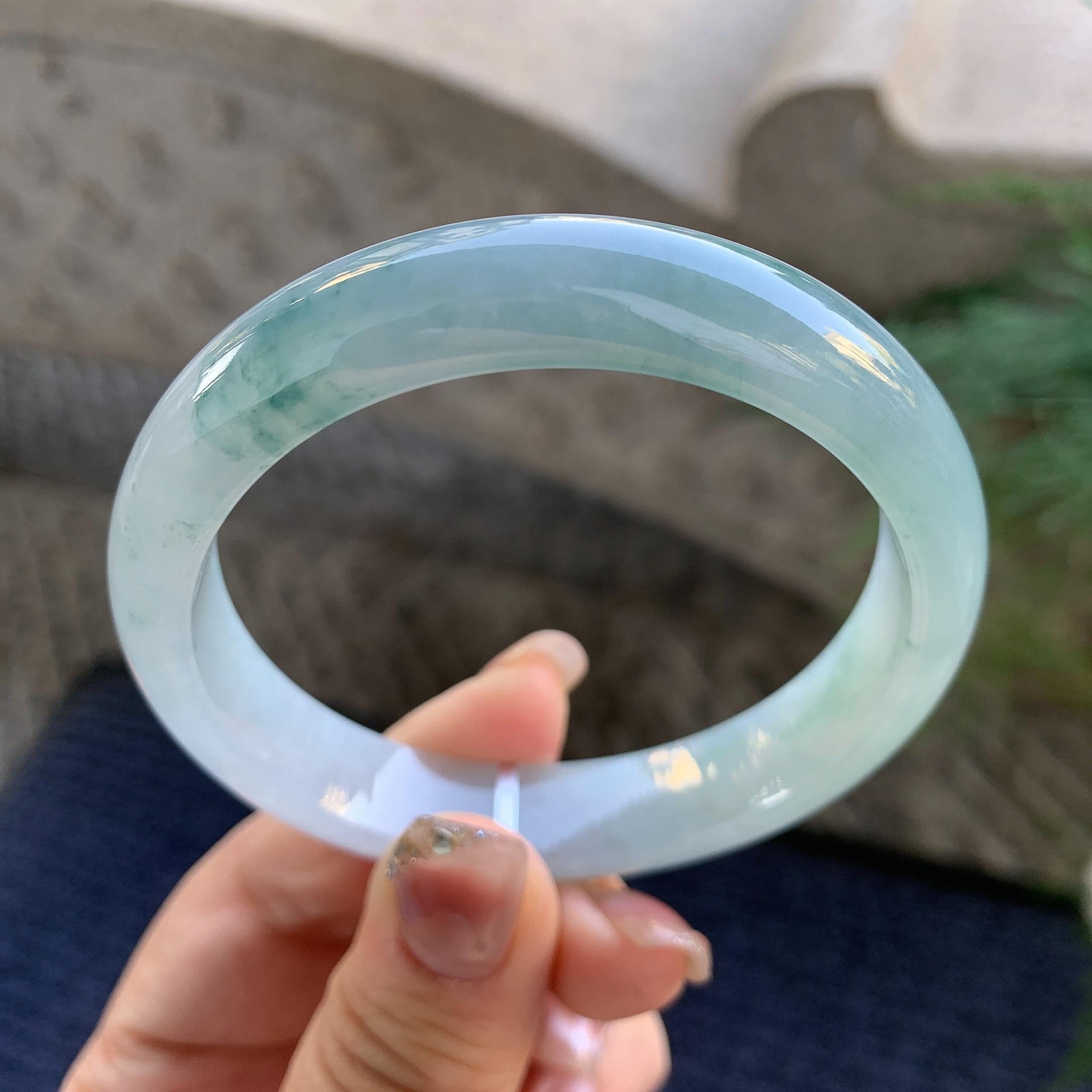 细糯种飘花平安镯（57.2mm）（yc294663）