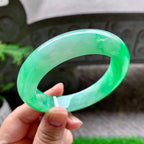 糯冰种阳绿平安镯（59mm）（yc254105）