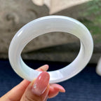 细糯种带底色正圈平安镯56.7圈       天然缅甸A货翡翠（yc433749）