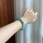 细糯冰飘花翡翠平安镯（60.5mm）（yc272824）