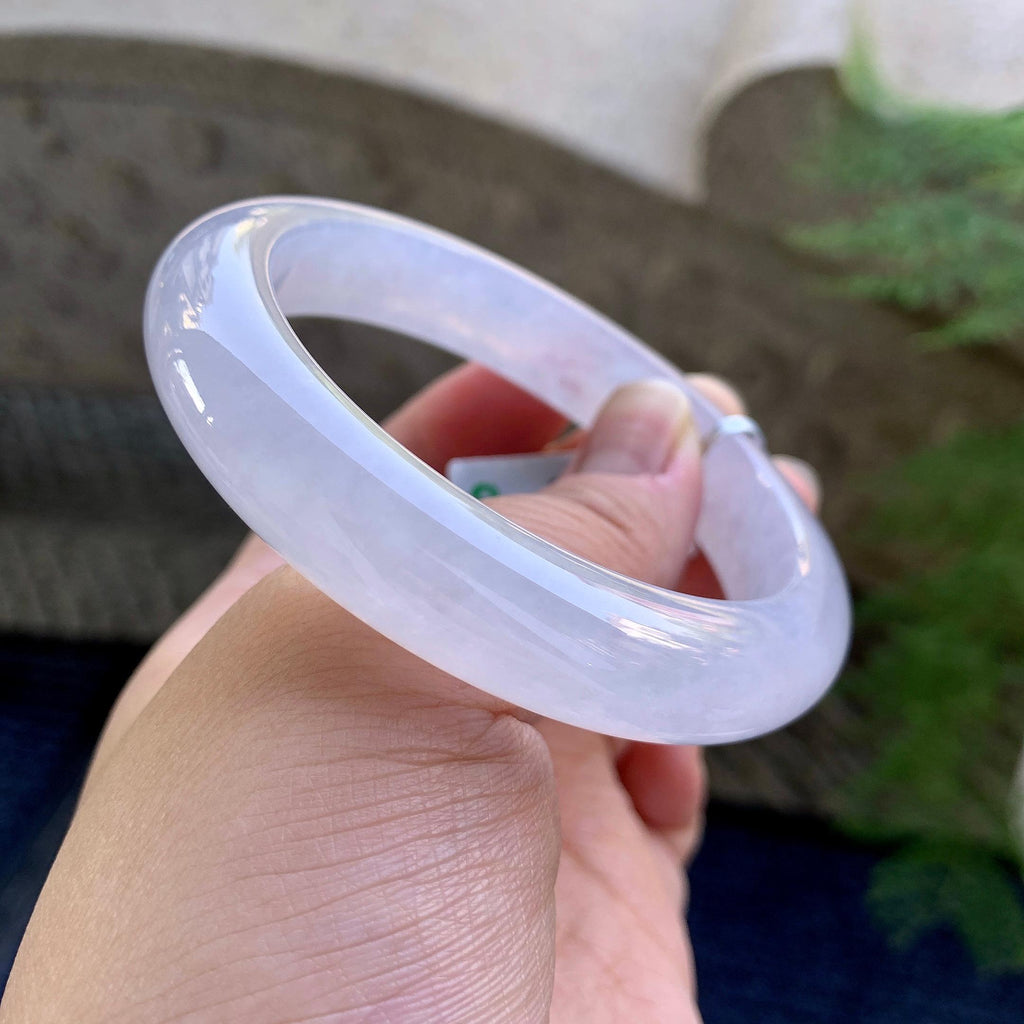 糯冰种淡紫罗兰平安镯（57mm）（yc249436）