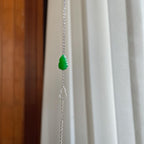 18k金钻镶糯冰满绿翡翠葫芦手链（yc270319）