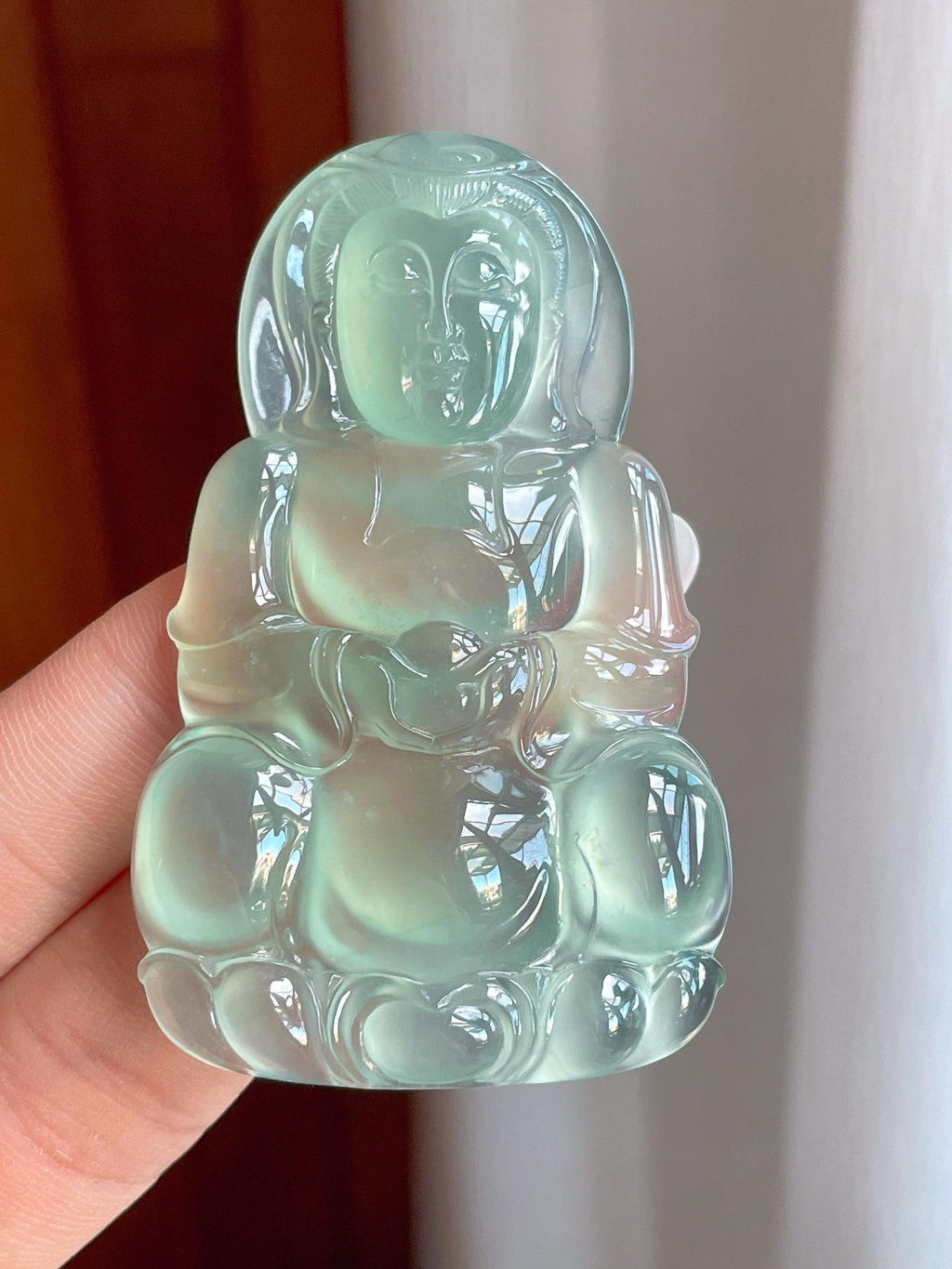 冰种晴底翡翠观音（yc258421）