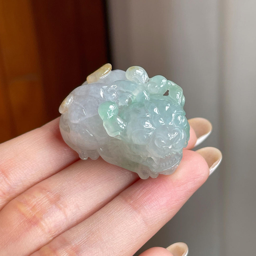糯冰黄加绿翡翠貔貅（yc406443）