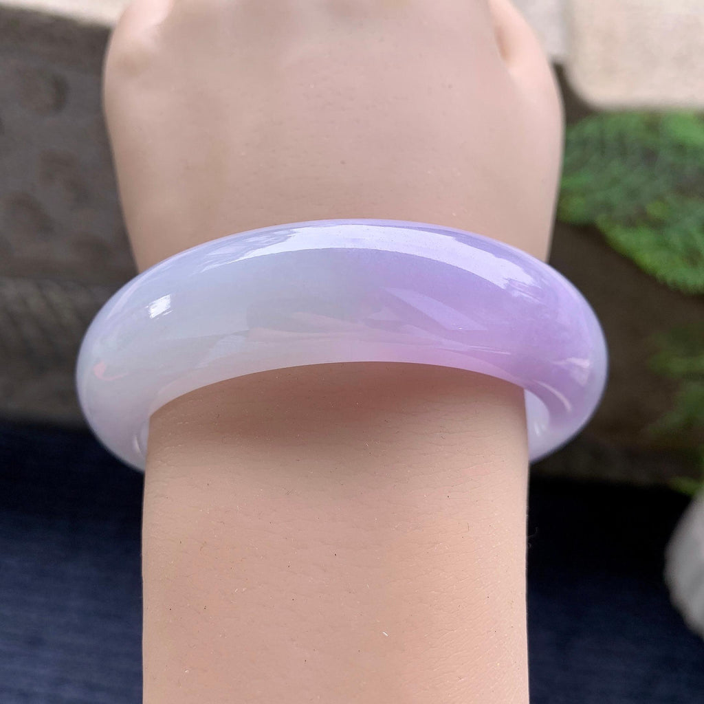 糯冰种紫罗兰宽版轮胎手镯（58.2mm）（yc253805）