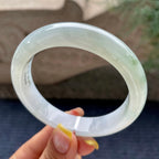 大圈口    细糯种飘花正圈平安镯58圈     天然缅甸A货翡翠（yc376063）