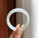 细糯种淡底色贵妃镯 53圈 天然缅甸A货翡翠（yc460678）