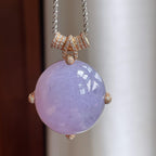 18k金镶糯种紫罗兰翡翠蛋面吊坠（yc240373）