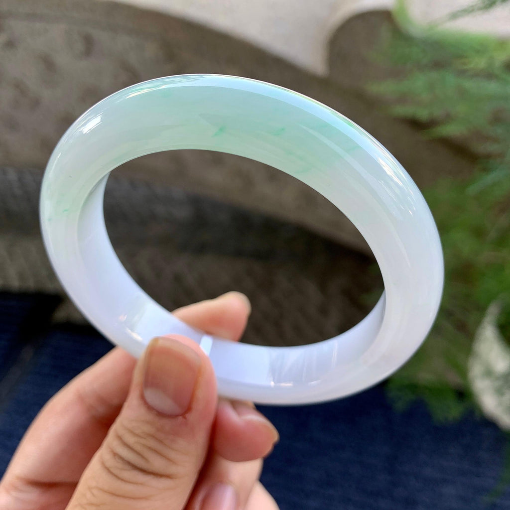 细糯种带底色飘花平安镯（56.3mm）（yc249439）