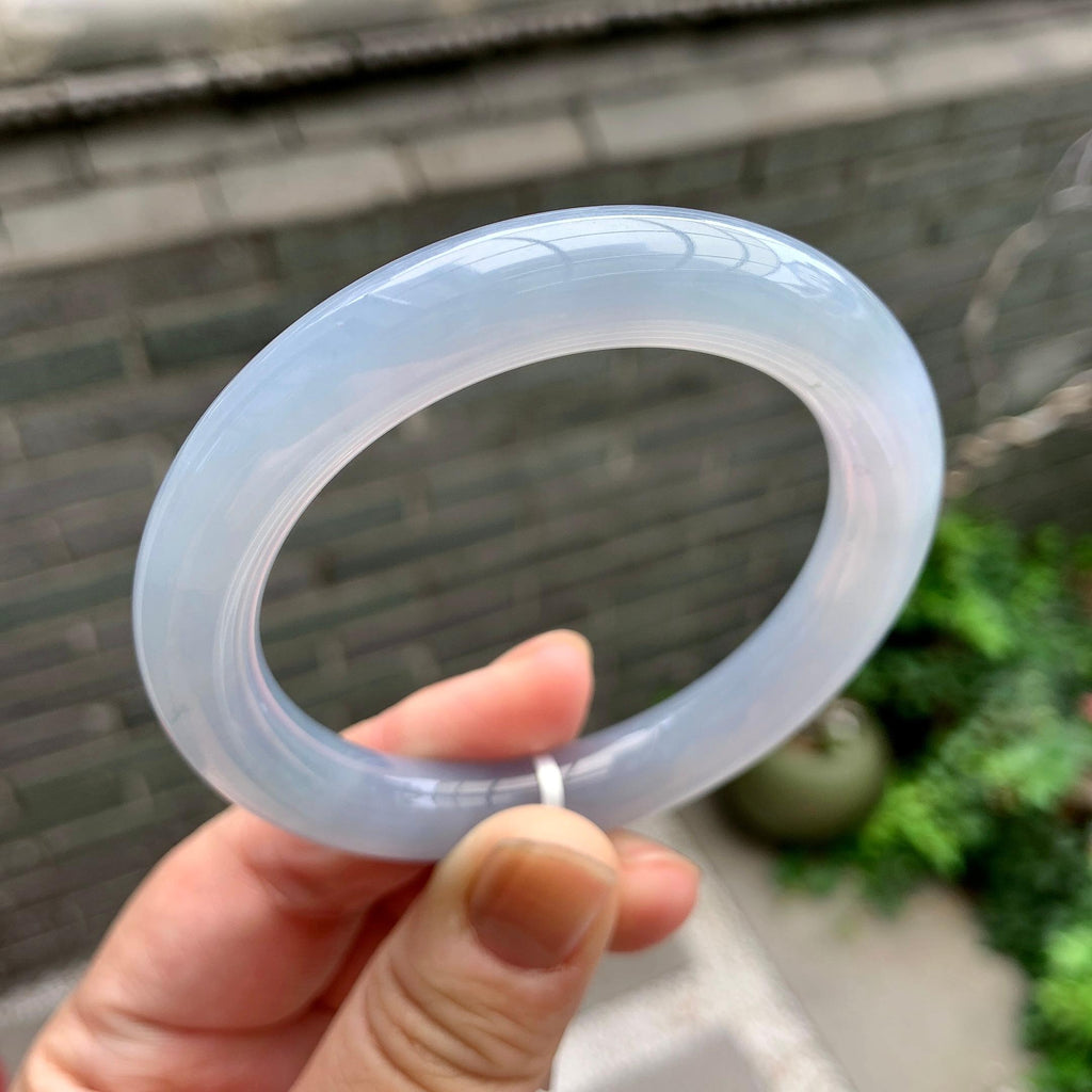 糯冰种紫罗兰圆条手镯（53mm）（yc262803）
