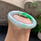 细糯种飘阳绿圆条手镯（57.8mm）（yc195922）