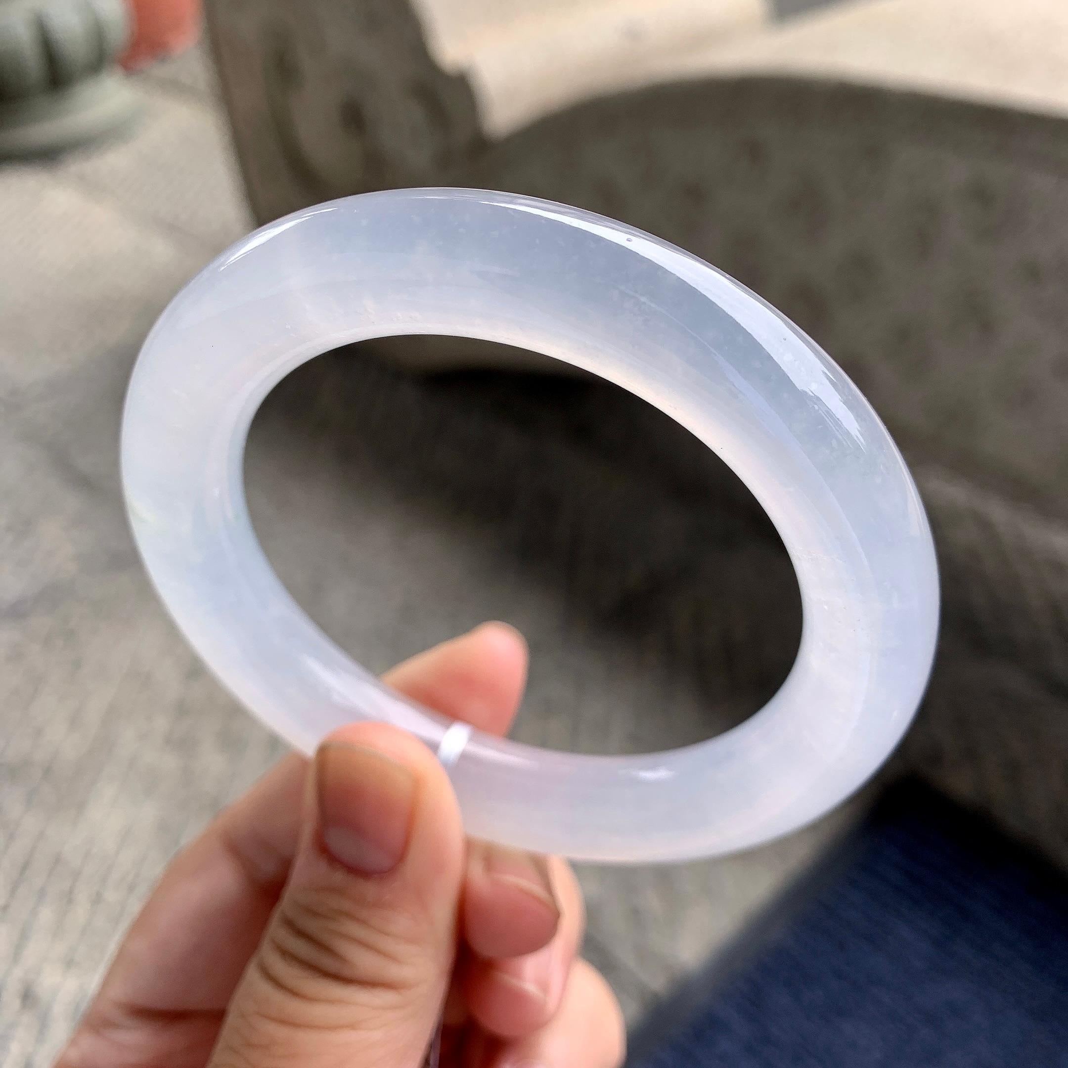 糯冰种无色圆条手镯（58mm）（yc228492）