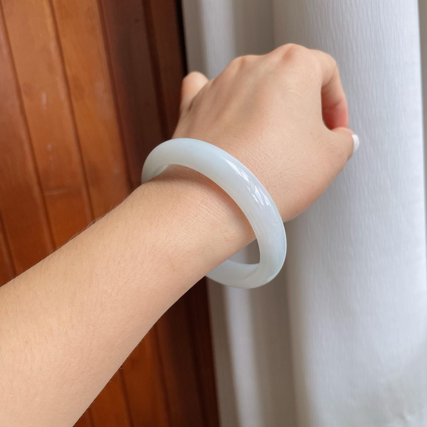 糯冰翡翠平安镯（58mm）（yc247652）