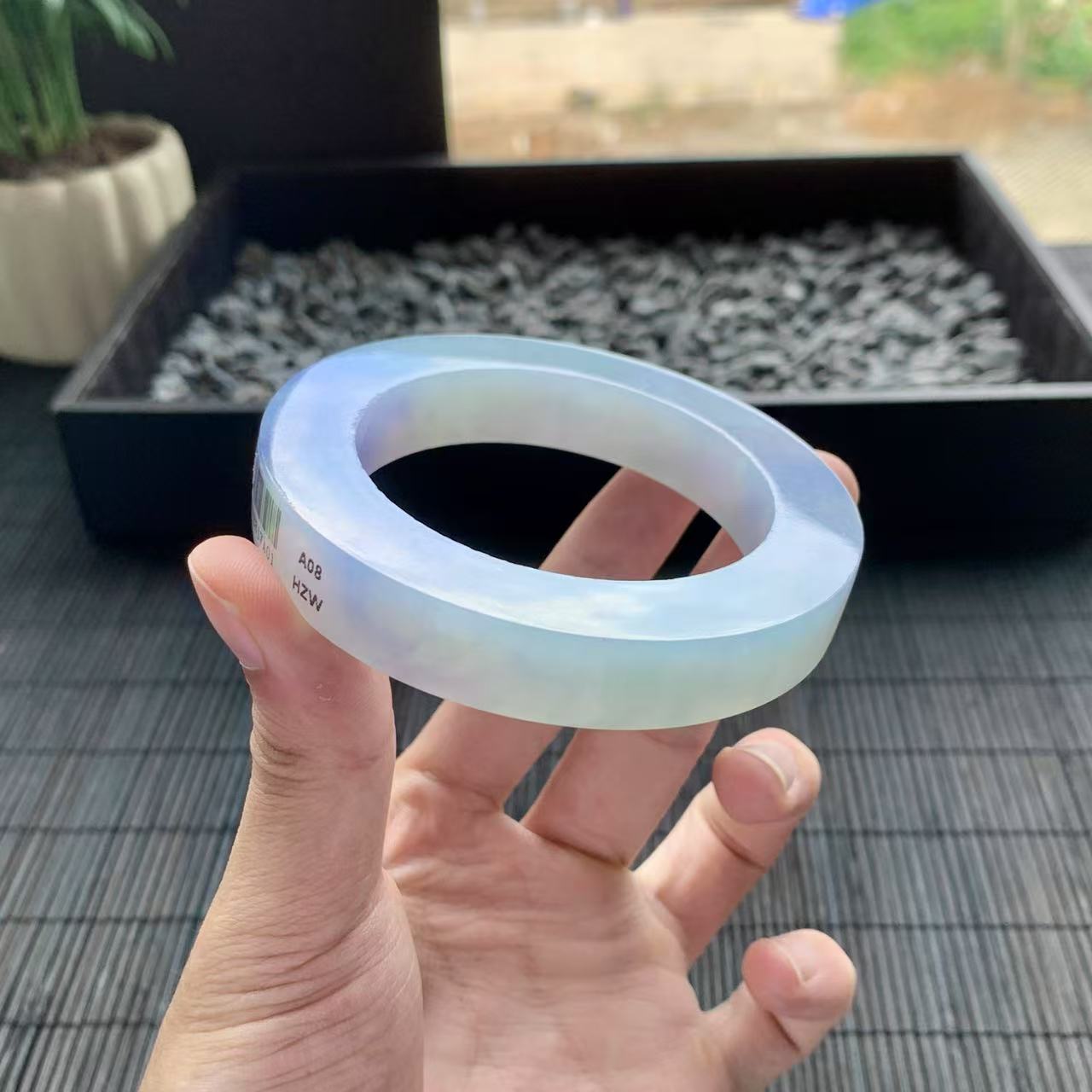 翡翠冰紫罗兰手镯毛胚yc119243