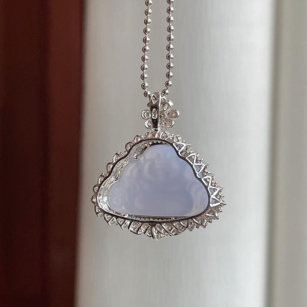 18k金钻镶冰种紫罗兰翡翠佛公（yc185584）