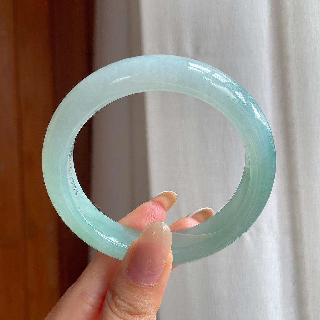 糯冰半山半水翡翠平安镯（57.6mm)（yc409904）