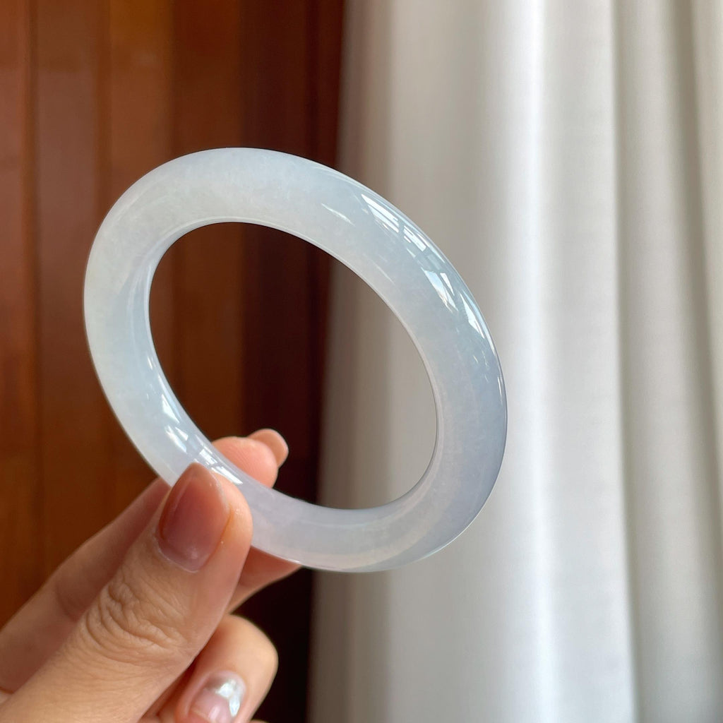 冰种圆条翡翠手镯（52mm）（yc286196）