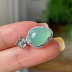 18k金钻镶糯冰种晴水寿桃吊坠    天然缅甸A货翡翠（yc358862）