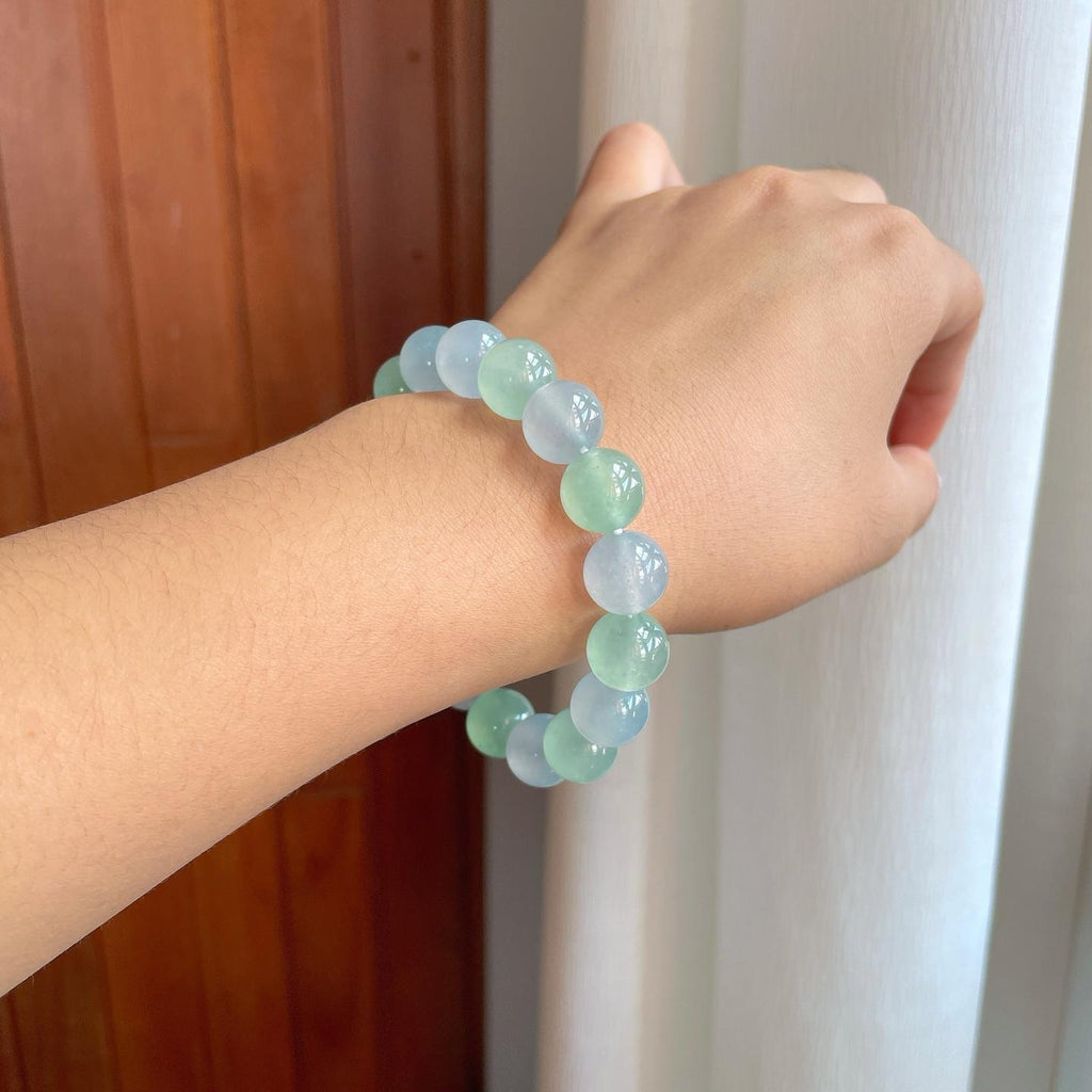 冰种玛卡龙翡翠珠串手串（yc266480）