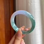 糯冰半山半水翡翠平安镯（55.6mm)（yc414441）