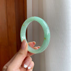 糯冰晴底洒金翡翠平安镯（56mm)（yc373890）
