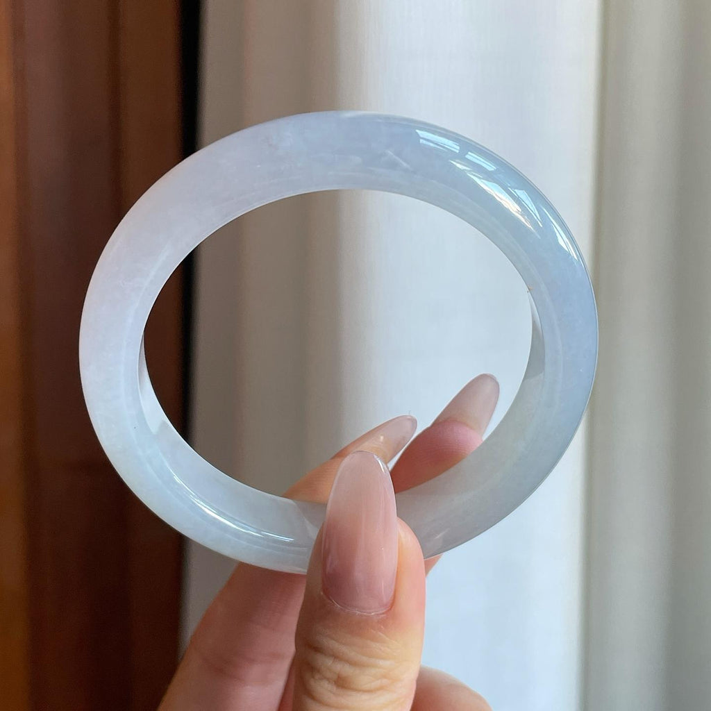 糯冰带带色翡翠平安镯（55.4mm）（yc277402）