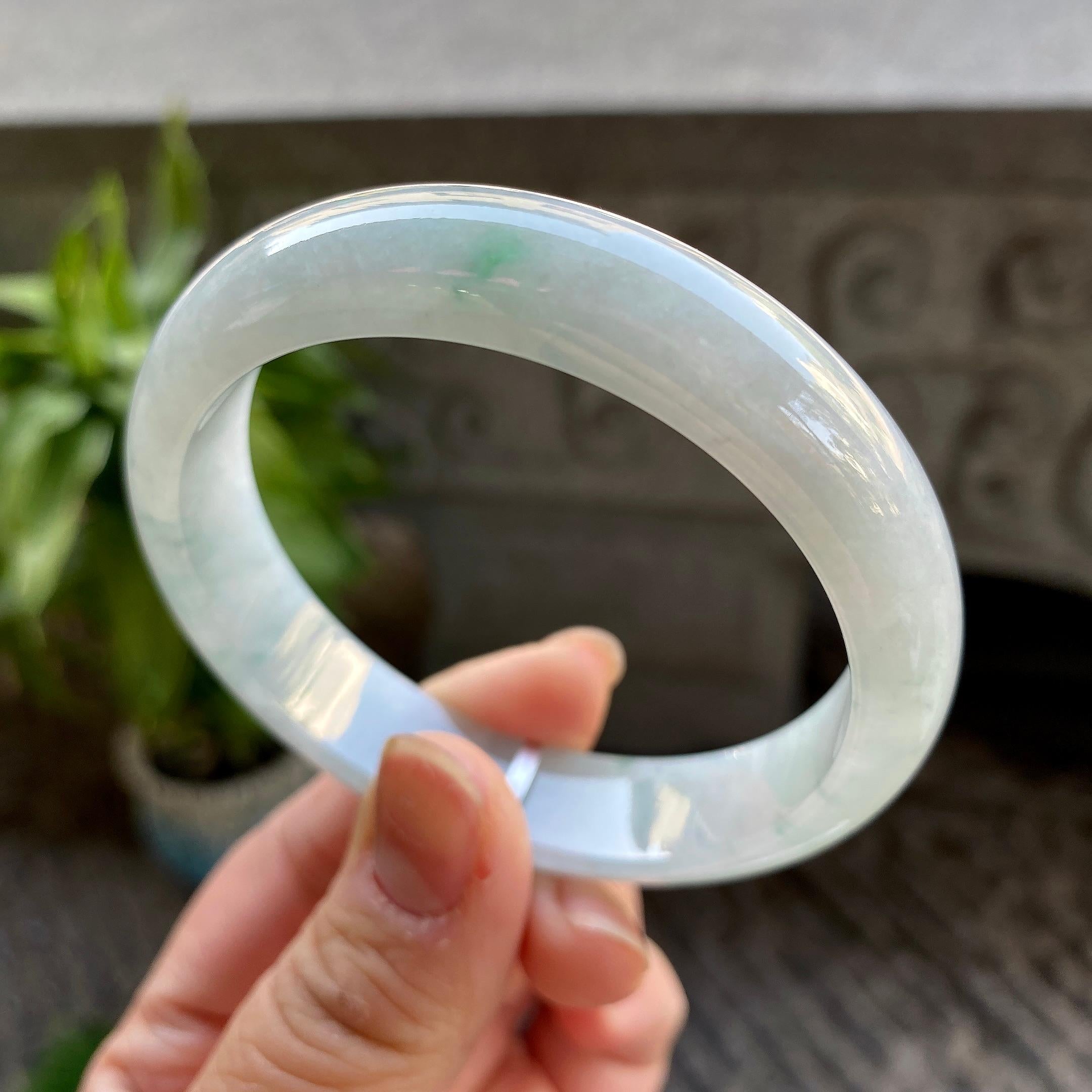 细糯种飘花平安镯（56.8mm）（yc311027）