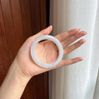 糯冰淡底色翡翠平安镯（55.7mm)（yc424327）